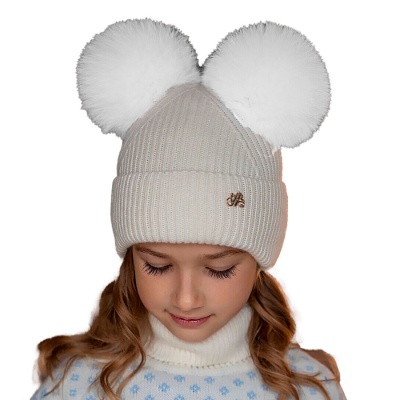 Шапка с 2 помпонами с отворотом Наследникъ НВ5019-ЭК 1